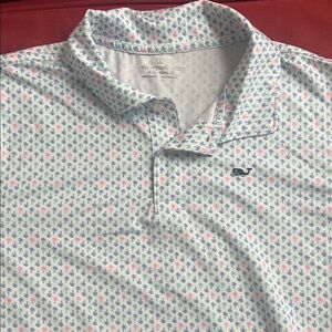 Vineyard Vines Boys Polo with Blue and Pink Performance- Size Large